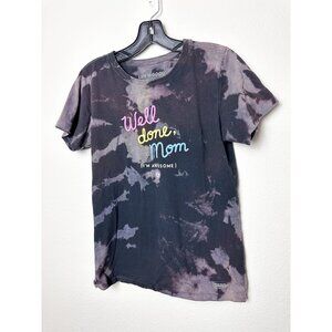 Life Is Good Womens Crusher Tee Tie-Dye "Well Done Mom" S T Shirt Blue